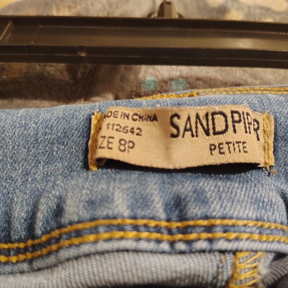 Sandpiper Denim Jean Shorts Size 8 Petite Stretch 5 Pocket Cuffed Zip Fly Womens - Picture 11 of 12